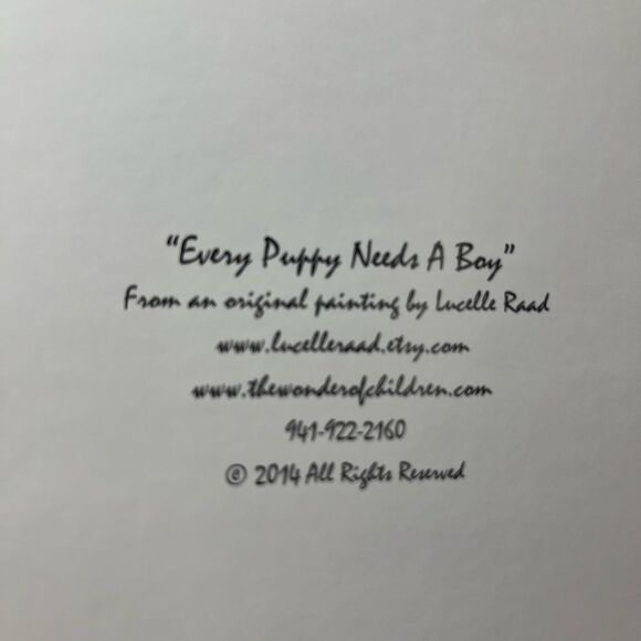 20 artistic blank greeting cards in sealed plastic, puppy and boy on the beach - Picture 3 of 3